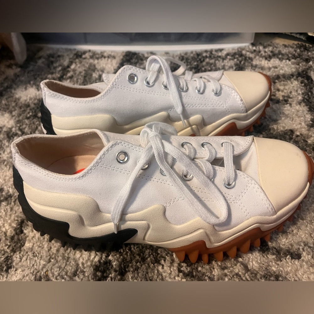 Converse White and Black Platform Shoes